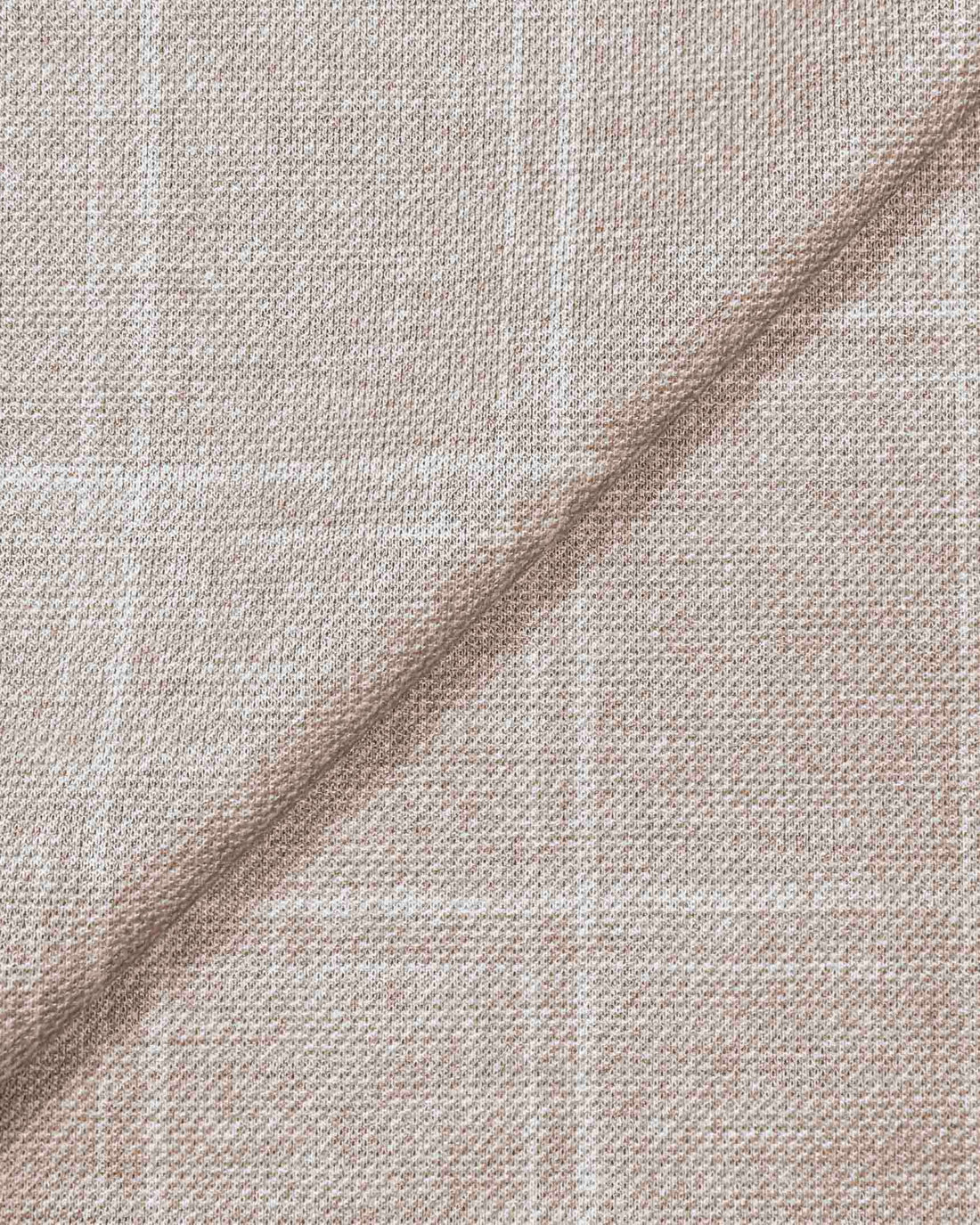Athletic Fit Stretch Blazer - Tan & White Windowpane