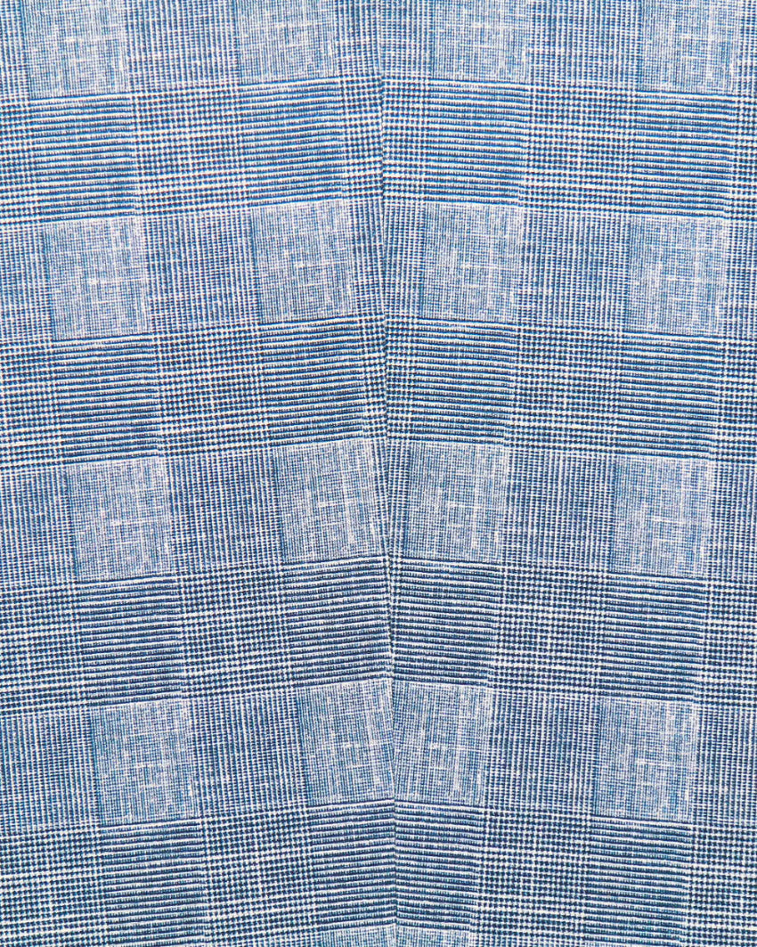 Athletic Fit Stretch Suit - Knit Light Blue, Navy & White Plaid